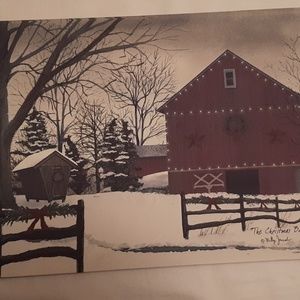 "The Christmas Barn" by  Billy Jacobs canvas art, New, never hung